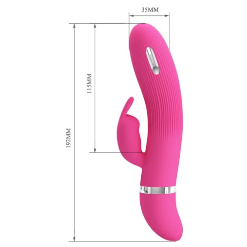 Pretty Love Ingram Vibrator - Вибратор-кролик с электростимуляцией, 19.2х3.5 см (розовый)