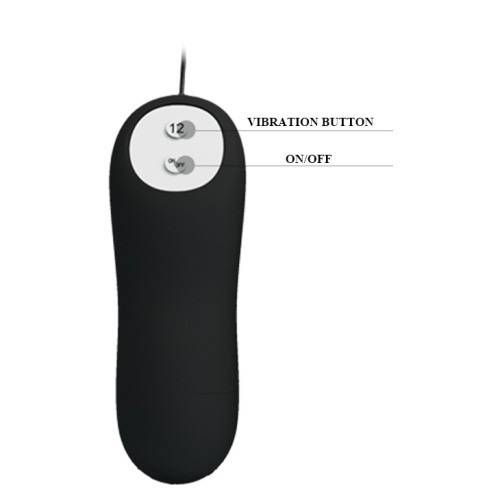 Pretty Love Vibrating Butt Plug Black - Анальна пробка с вибрацией, 8,5х3,1 см (черный)