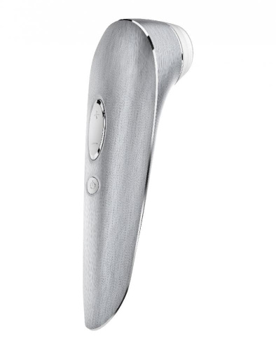Люксовый вакуумный стимулятор клитора с вибрацией Satisfyer Luxury High Fashion, 17х4 см (серебристый)