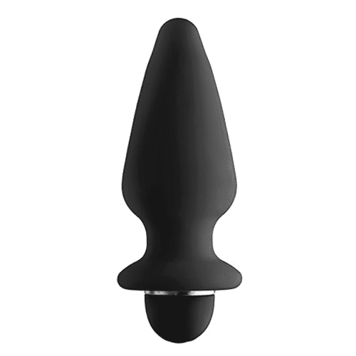 Tom of Finland 5X Silicone Anal Plug - Анальная пробка с вибрацией, 17.7х6.4 см (чёрный)