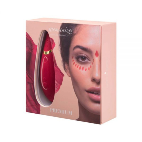 Womanizer Premium - Впечатляющий вакуумный стимулятор клитора, 15.5х5 см (красный)