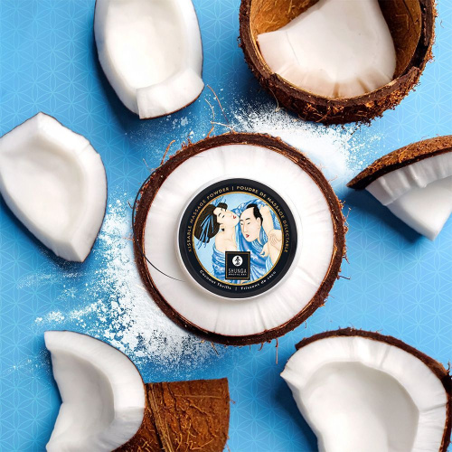 Пудра для оральных ласк Shunga Body Powder Coconut Thrills, 75 г (кокос)