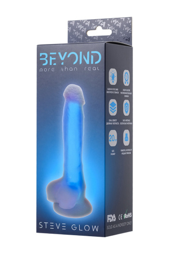 Beyond By Toyfa Steve Glow фаллоимитатор светящийся в темноте, 20х3.5 см (голубой)