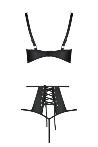 Passion TASMINA SET - Комплект белья с уникальным узором, S/M (черный)
