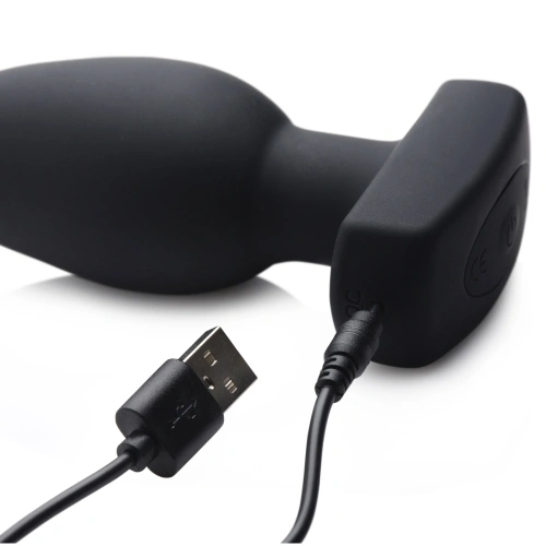 Ass Thumpers Smooth Vibrating Anal Plug – анальна вібропробка з пультом дистанційного керування, 13х4.3 см (чорний) - купити в Києві, Україні