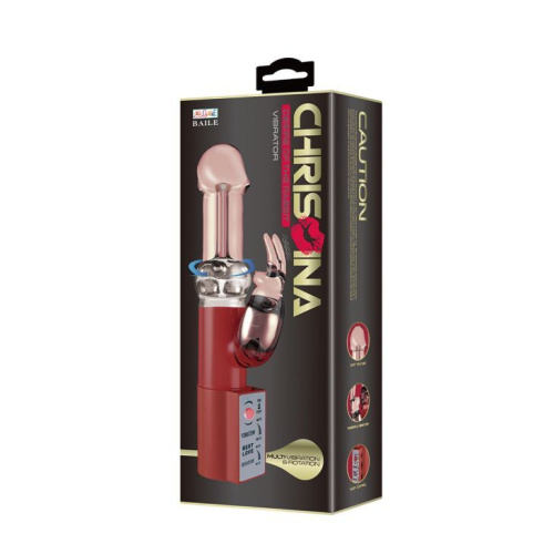 LyBaile Pretty Love Christina Vibrator with Bunny - Hi-tech вибратор кролик с ротацией, 28х2.5 см (розовый)