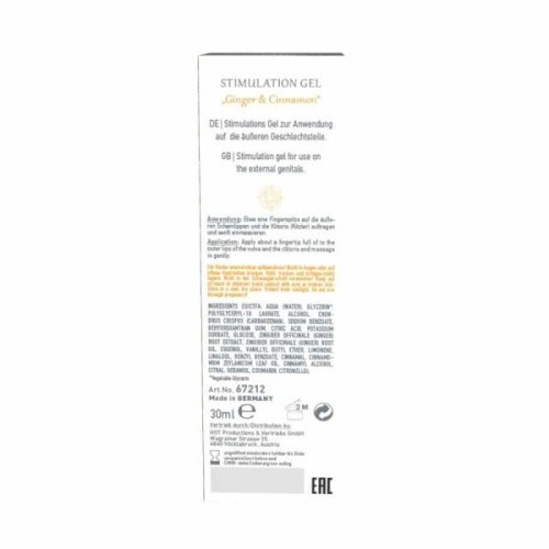 Hot Shiatsu Stimulation Gel Ginger & Cinnamon - Стимулюючий гель для жінок, 30 мл - купити в Києві, Україні