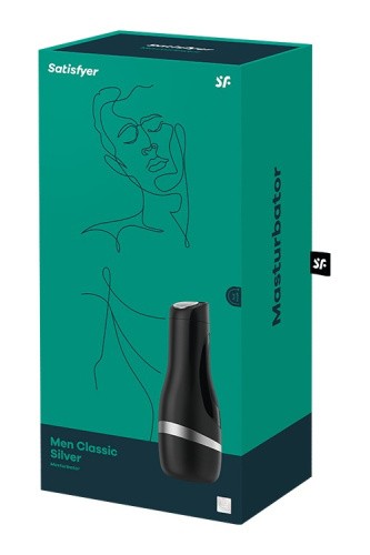 Satisfyer Men Classic - Класичний мастурбатор в тубусі( сріблястий), 21х6 см - купити в Києві, Україні
