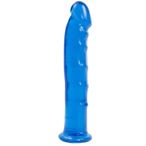 Doc Johnson Jelly Jewels Dong & Suction Cup Blue - фаллоимитатор 22.8х3.6 см (голубой)