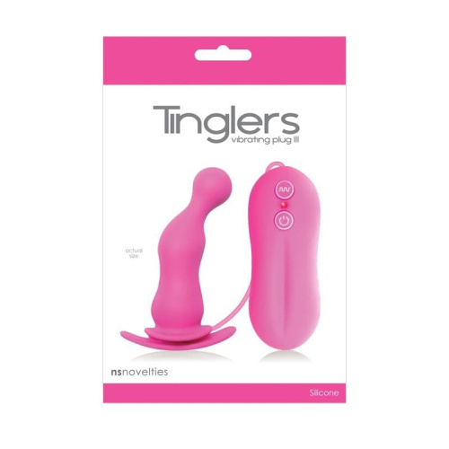 Ns Novelties Tingler Vibrating Plug III Pink - Анальная пробка с вибрацией, 9 см