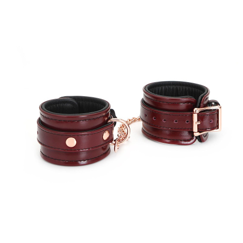 Кожаные наручники Liebe Seele Wine Red Wrist Cuffs
