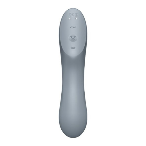 Satisfyer Curvy Trinity 3 - Вакуумный вибратор и стимулятор для точки G, 17.5х5.3 см (серый)