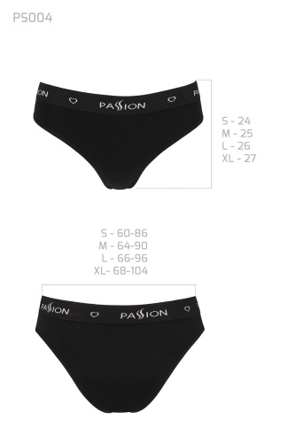 Passion PS004 Panties black трусики-слипы из хлопка с эластаном, L (чёрный)
