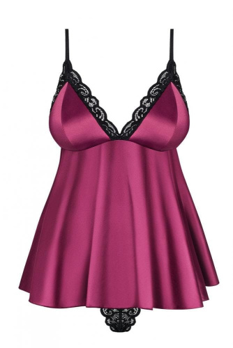 Obsessive 845-BAB-5 babydoll - сексуальный бэби долл с кружевными трусиками, S/M (фиолетовый)