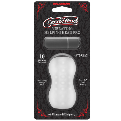 Doc Johnson GoodHead Vibrating Helping Head Pro Frost мастурбатор для головки статевого члена з вібрацією, 7.6х4.4 см - купити в Києві, Україні