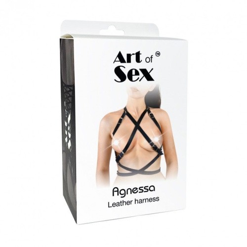 Art of Sex - Agnessa Leather harness - Портупея жіноча, XS-M (чорний) - купити в Києві, Україні