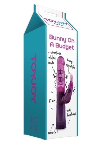 Toy Joy Bunny on a Budget - Вибратор с клиторальным отростком, 15х3.5 см