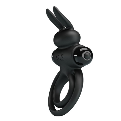Pretty Love Vibro Penis Ring Bunny III Black - виброкольцо, 9.7х4 см (черный)
