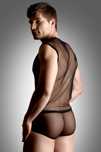 SoftLine Net set, shirt and thong - Комплект белья для мужчин, M/L (черный)