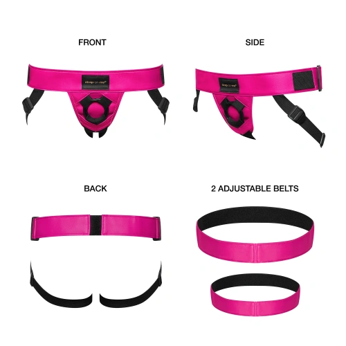 Strap-On-Me Leatherette HARNESS CURIOUS - FUCHSIA - Трусы для страпона