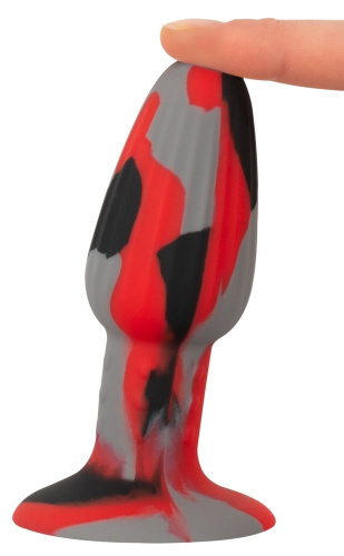 Anos Tricolour Butt Plug - Анальна пробка, 11.5х4 см (триколірна) - купити в Києві, Україні
