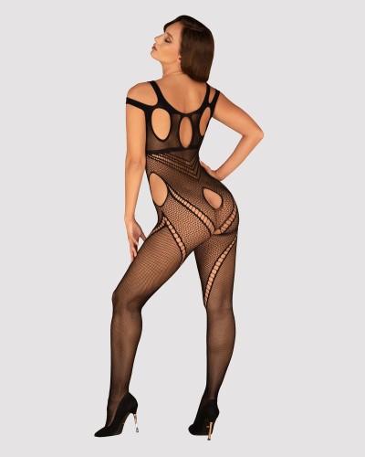 Obsessive G322 - Современный бодистокинг с вырезами, S-L (чёрный)