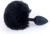 Boss Jewellery Silicon PLUG  Bunny Tail  Black - Анальная пробка с хвостом, 6,5х2,7 см (черный)