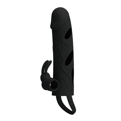 Pretty Love Vibrating Penis Sleeve Black 5,5 " - Насадка на пенис с вибрацией, 14 см (черный)