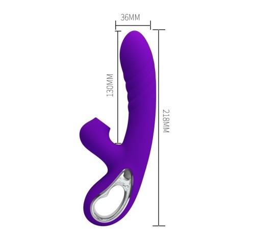 Pretty Love Jersey Clitoral Massager - вибратор кролик с вакуумным стимулятором клитора, 21.8х3.6 см (фиолетовый)
