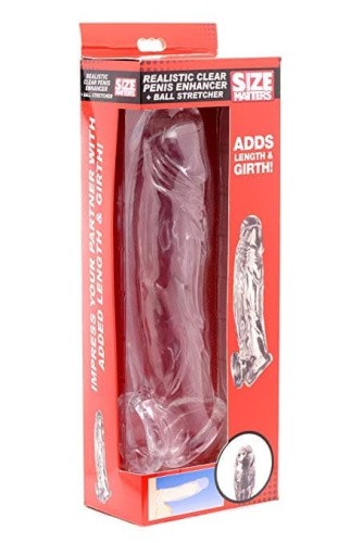 Size Matters Realistic Clear Penis Enhancer and Ball Stretcher - насадка, 20х4,5 см.
