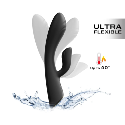 Dorcel Flexi Rabbit - гнучкий вібратор-кролик з нагріванням, 21,2 см (чорний) - купити в Києві, Україні