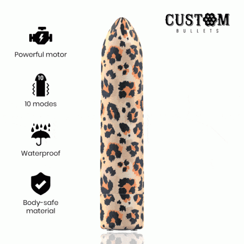 Custom Bullets - Leopard - Мощная вибропуля, 6.25х2 см (леопардовый)