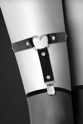 Bijoux Pour Toi With Heart Black - Гартер на ногу, S-L (чёрный)