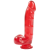 Doc Johnson Jelly Jewels Cock & Balls Red - фаллоимитатор,  17.8х3.6 см (красный)