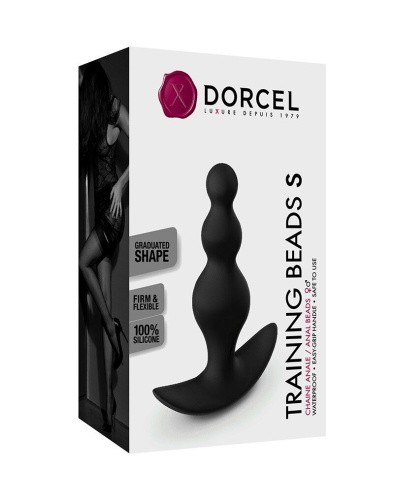 Dorcel Training Beads S - анальная пробка елочка, 10х3 см (черный)