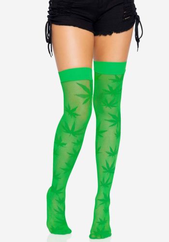 Чулки с рисунком Leg Avenue 420 Net thigh highs, One Size