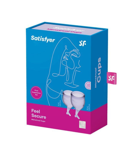 Satisfyer Feel Secure - набор менструальных чаш, 15 мл и 20 мл (фиолетовый)