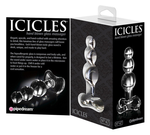 Pipedream Icicles No. 47 Clear - Анальная пробка, 10,7 см (прозрачный)