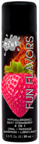 Wet Fun Flavors 4-in-1 Sexy Strawberry - Съедобный лубрикант 4 в 1 на водной основе, 89 мл (клубника)