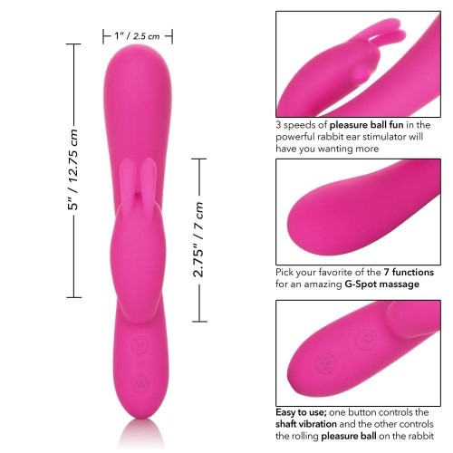 California Exotic Novelties Embrace Massaging G-Rabbit - вибратор-кролик для точки G, 13х3.3 см (розовый)