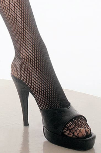 Leg Avenue LEG1656Q - Чулки в сетку с совмещенным поясом, Queen Size, (черный)