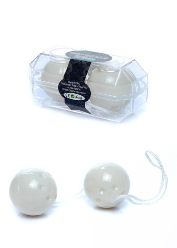 Boss Duo-Balls  Light White - Вагинальные шарики, 21х3,3 см (белый)