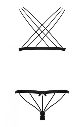 Obsessive 854-SET-1 set - комплект кружевного эротического белья, S/M (чёрный)