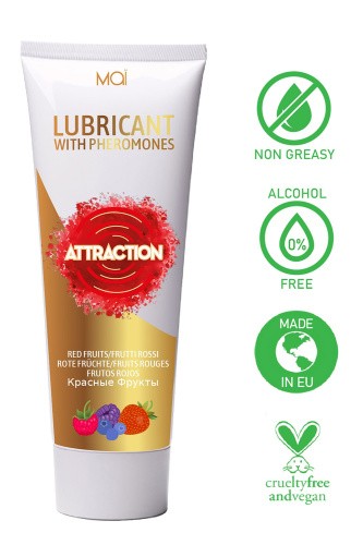 MAI Attraction Red Fruits смазка на водной основе с феромонами с ароматом красных фруктов, 75 мл