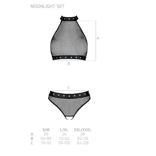 Белье с открытым доступом Passion MOONLIGHT SET, XXL/XXXL