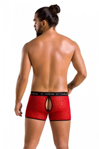 Passion - 046 SHORT PARKER red - Сексуальные мужские трусы с открытой попкой, XXL/XXXL