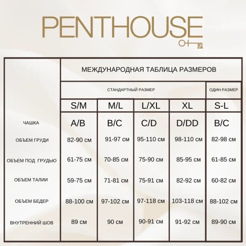 Penthouse - Turned On - Боді з відкритими грудьми та спиною, M/L (чорний) - купити в Києві, Україні