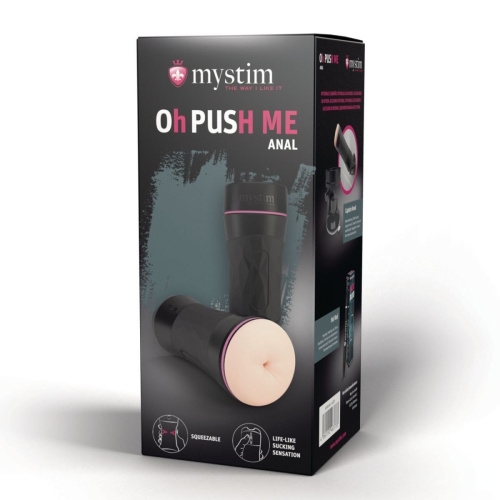 Mystim O(h)PUSH ME Anus - мастурбатор анус з ефектом всмоктування, 22 см (тілесний) - купити в Києві, Україні