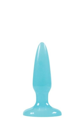 NS Novelties Firefly Pleasure Plug Mini - анальная пробка светящаяся в темноте, 8.1х1.7 см  (голубая)