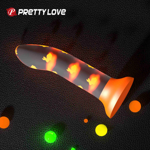 Фаллоимитатор на присоске Pretty Love Magical Nightfall, светящийся в темноте, 17 см